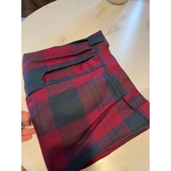 Vintage Bill Blass Wool Tartan Plaid High Waist Trousers Pants Red Green Size 10 - Picture 8 of 16